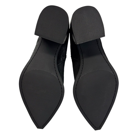 Steve Madden Womens 6.5 Cate Black Croc Ankle Boot Suede Pointed Toe - Picture 5 of 7